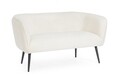 Canapea 2 locuri Avril, Bizzotto, 126 x 70 x 68 cm, otel/poliester Boucle, alb