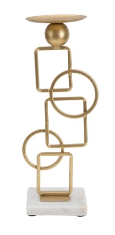 Suport pentru lumanare Marie, Mauro Ferretti, 13x10x31.5 cm, fier, auriu 13x10x31.5