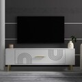 Comoda TV, Olivia, Retrol2, Alb/Auriu