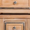 Set 2 masute cu sertar, Creaciones Meng, lemn de pin/inox, natural