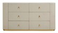 Comoda Beauty, Mauro Ferretti, 140x45x76 cm, lemn de pin/MDF/metal, crem/auriu