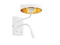 Aplica de perete ELTAP, LA-VES-SC2-WG, Vespillo, 26x18x38 cm, 1xE27, 1xG9, 15W/8W, otel/PVC, alb/auriu