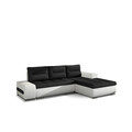 Coltar extensibil dreapta 4 locuri ELTAP, Ov19, Ottavio, 275x180x85 cm, lemn/poliester, negru/alb