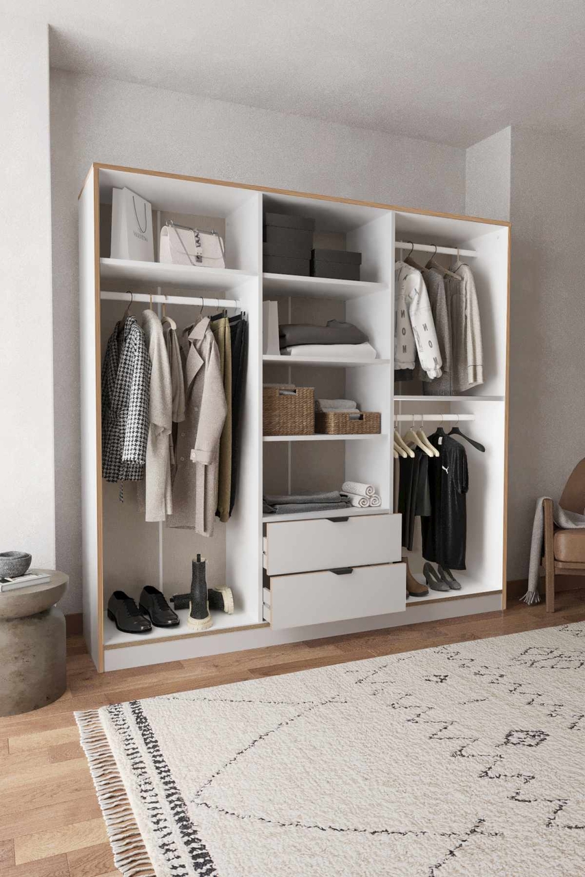 Dulap pentru haine, Hanah Home, Arden 6, 190x182x44 cm, Alb - view 5