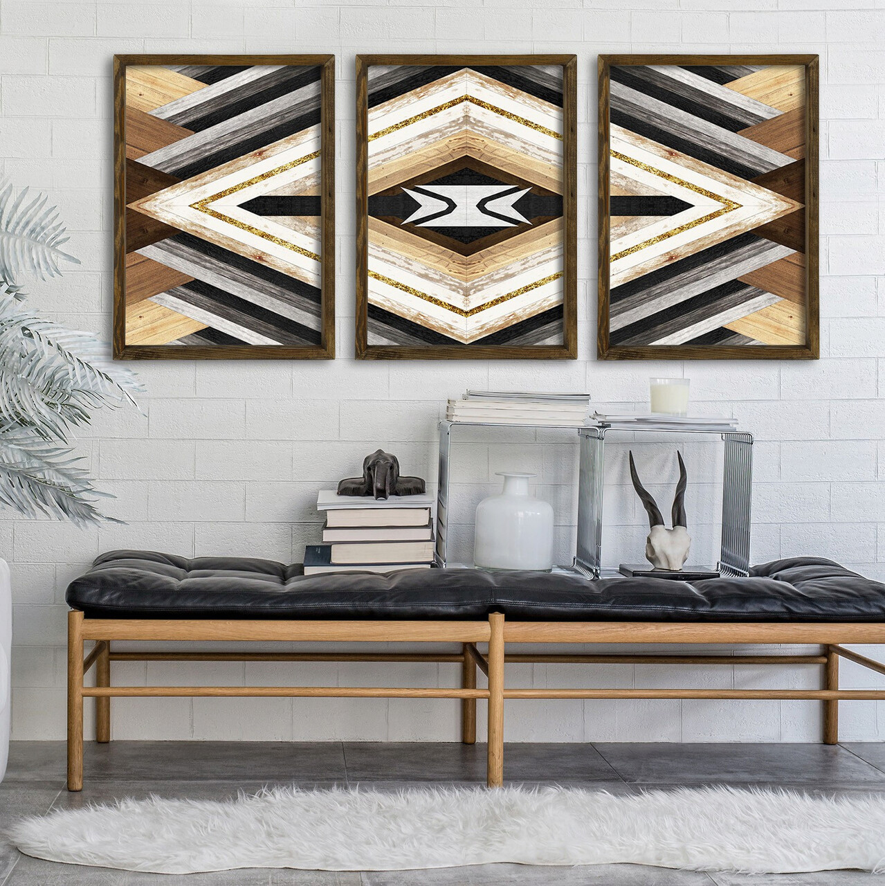 Set 3 tablouri decorative, TAH078, MDF, Imprimat UV, Multicolor