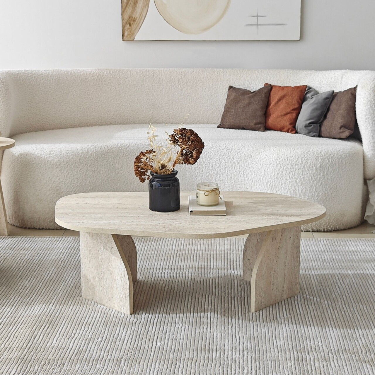 Masuta de cafea, Hanah Home, Nova, 100x35x60 cm, PAL, Travertin / Fumure — imaginea 2