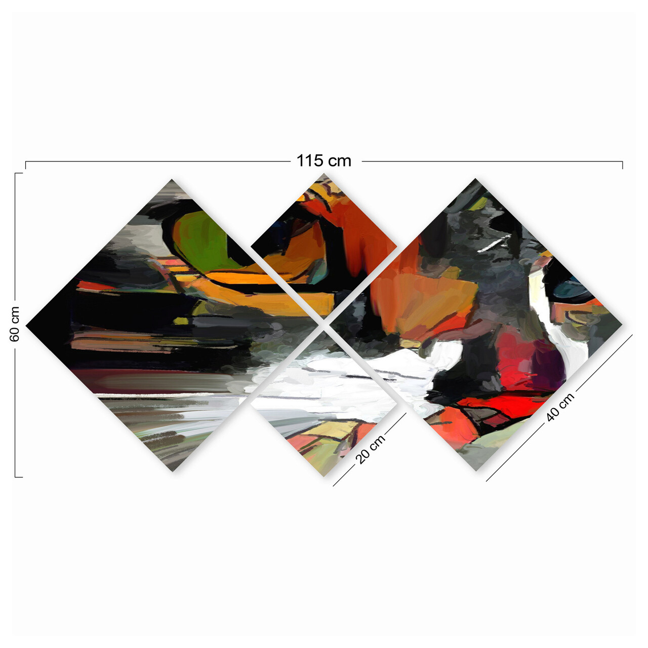 Set 4 tablouri decorative, 4MDF1012329844, MDF, Imprimat UV, Multicolor