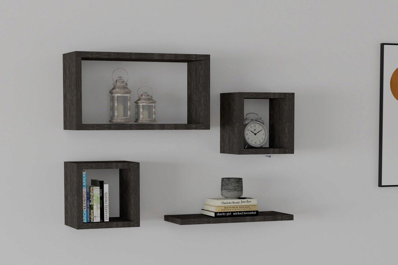 Raft de perete, Asse Home, Babi, PAL, Antracit - 1 | YEO