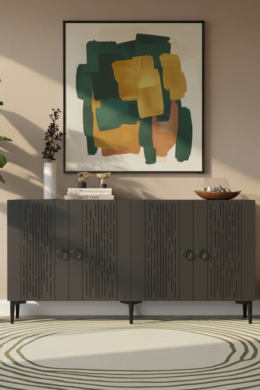 Consola, Hanah Home, Rain 150, 150x75x32 cm, PAL , Antracit - view 2