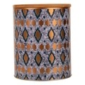 Recipient cu capac, Diamonds, Creaciones Meng, 16.5x13.5 cm, metal/bambus