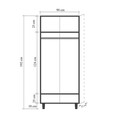 Dulap pentru haine, Vella, Lidya 2 -910, 90x192x52 cm, PAL, Sonomo