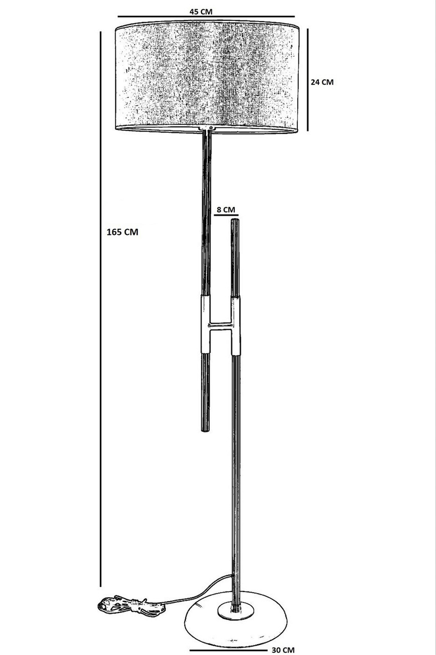 Lampadar, Luin, 534LUN4331, Metal, Negru