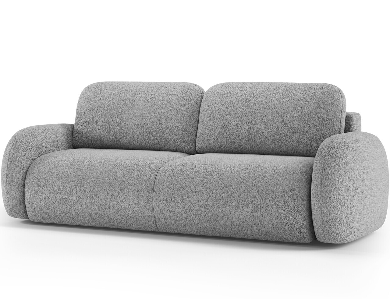 Canapea extensibila 3 locuri ELTAP, Avuela, 250x105x94 cm, lemn/tesatura boucle, gri — imaginea 5