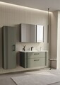 Dulap de baie cu chiuvetă, Hanah Home, Bari 100 v2, Verde Mat