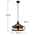Lustra, Yildo - 253-S, Opviq, 36 x 122 cm, 1 x E27, 40W, negru/cupru