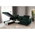 Coltar extensibil stanga 4 locuri ELTAP, Foble, 267x196x100 cm, lemn/poliester, verde inchis