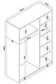 Dulap pentru haine, Hanah Home, Loren 1600-232, 135.8x188.6x53.8 cm, Verde/Alb