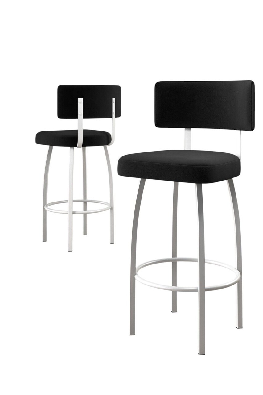 Set scaune  de bar 4 piese, Hanah Home, Wosa, Alb/Negru — imaginea 2