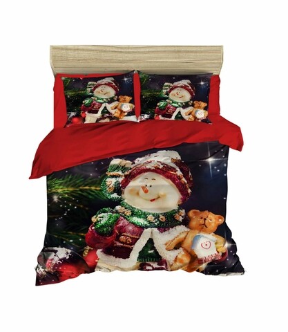 Poza Lenjerie de pat dubla Xmas-405, Pearl Home, 3 piese, amestec bumbac, multicolor