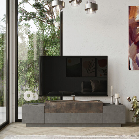 Comoda tv, locelso, fd1, 160x38.7x37.3 cm, bronz