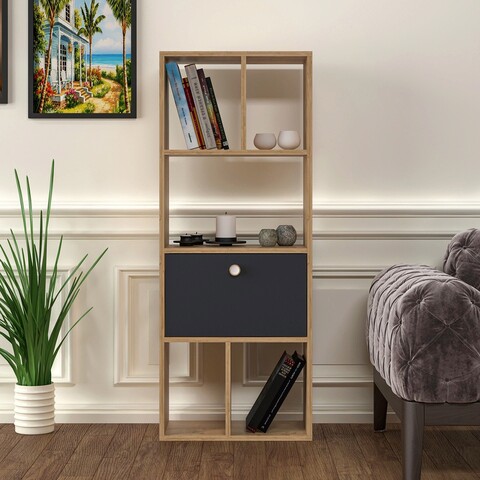 Corp biblioteca, Arnetti, Luca, 55x140x29.6 cm, PAL, Stejar / Antracit Arnetti