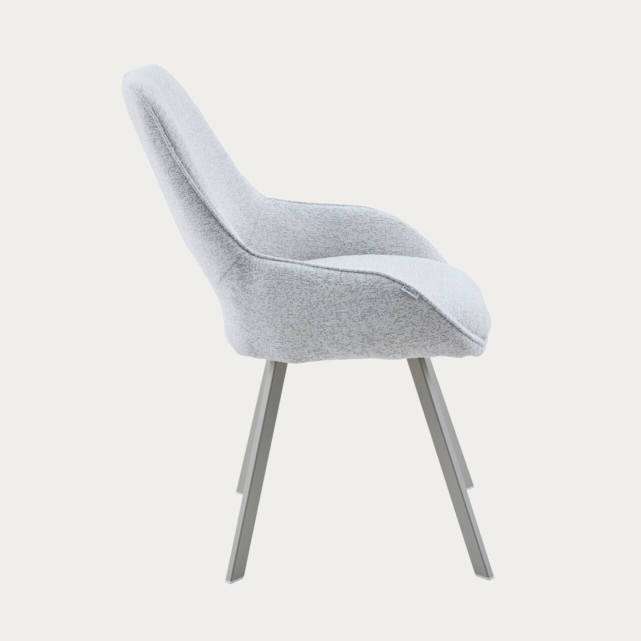 Scaun Alagi, Homla, 57x63x82 cm, metal/poliester, gri deschis - view 3