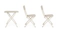 Set mobilier de gradina/terasa 3 piese, masa si scaune pliabile Yvonne, Bizzotto, 70x70x72 cm/44x50x85 cm, otel, invelis e-coating, finisaj mat, sampanie