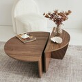 Set 2 masuta pentru cafea Podium, Neostill, 90x60x30 cm / 85x30x35 cm, maro