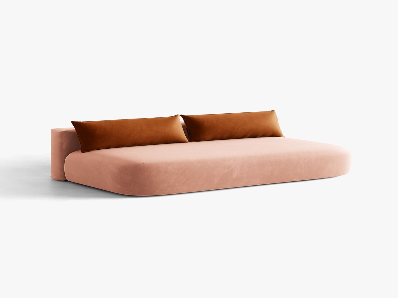 Canapea extensibila 3 locuri, Hena, Micadoni Home, 205x112x85 cm, catifea, roz — imaginea 2