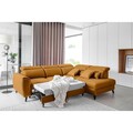 Coltar extensibil dreapta 4 locuri ELTAP, RT-45NU, Noble, 255x201x100 cm, lemn/poliester, mustar