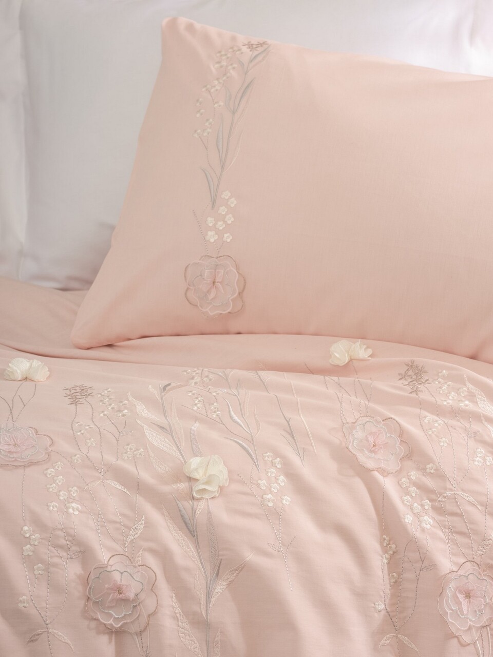 Lenjerie de pat dubla, Lesley - Powder, Cotton Box, Bumbac Satinat