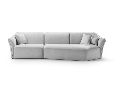 Coltar dreapta 5 locuri, Hailey, Micadoni Home, 292x138x79 cm, tesatura boucle, ivoriu