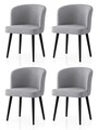 Set scaune 4 piese, Nmobb, Soft, Negru / Gri deschis