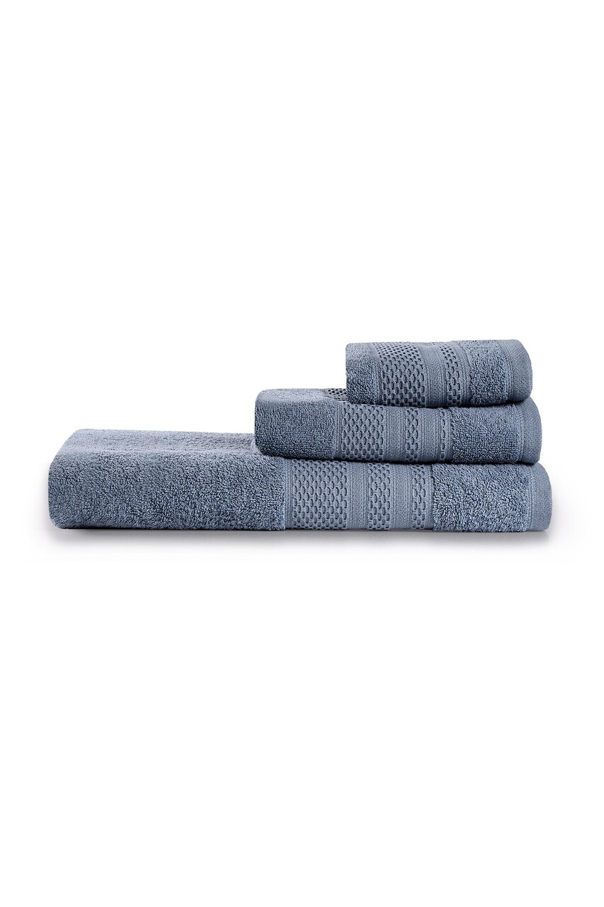 Set prosoape de baie, Whitney, Piramit, Bumbac, Albastru indigo