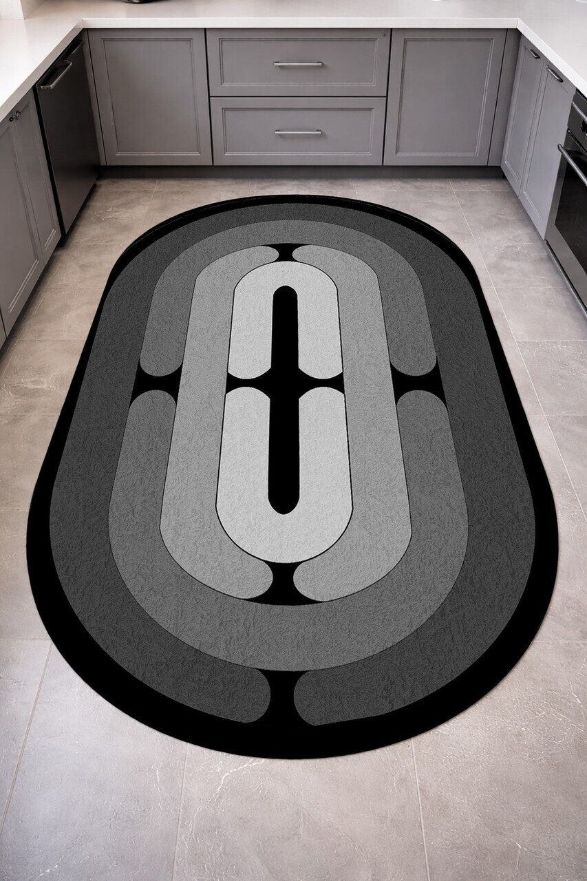 Covor, CLR-0000616-002, 100x250 cm, Poliester, Gri — imaginea 2