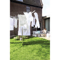 Uscator de rufe rotativ cu 4 brate + cu suport fixare pamant, Brabantia, TopSpinner, 50 m capacitate de uscare, otel, gri metalizat