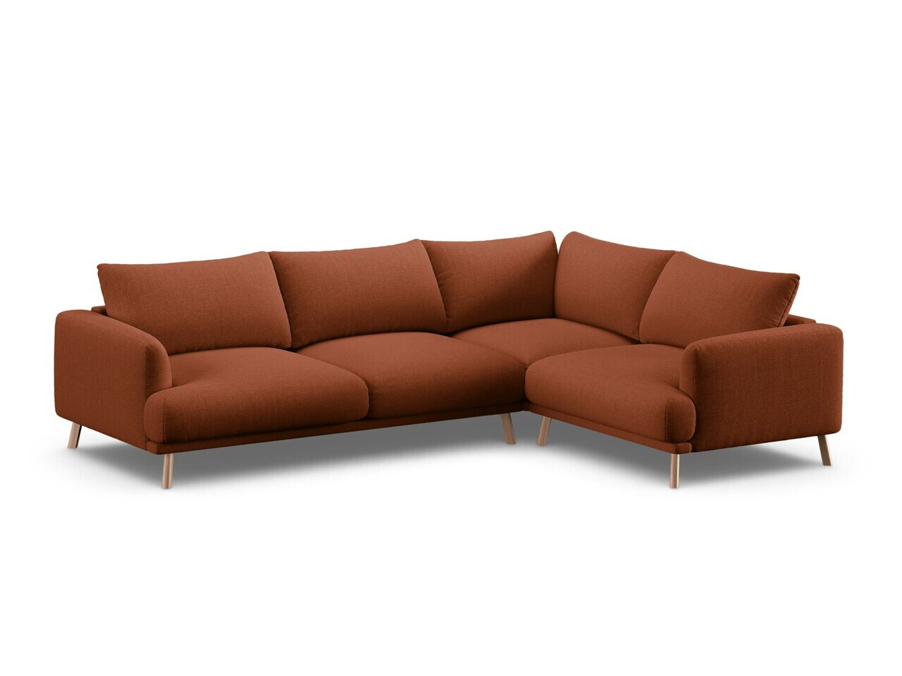 Coltar dreapta 4 locuri, Naomi, Micadoni Home, 280x195x75 cm, tesatura structurata, caramiziu — imaginea 5