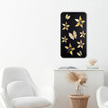 Decoratiune de perete, Yuhuan, Metal, Dimensiune: 40 x 1,5 x 70 cm, Negru