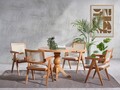 Set masă și scaune (4 piese), Fairfax, Roma, Natural
