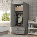 Dulap pentru haine, Miwood, Yaman Luna 1600-043, Gri