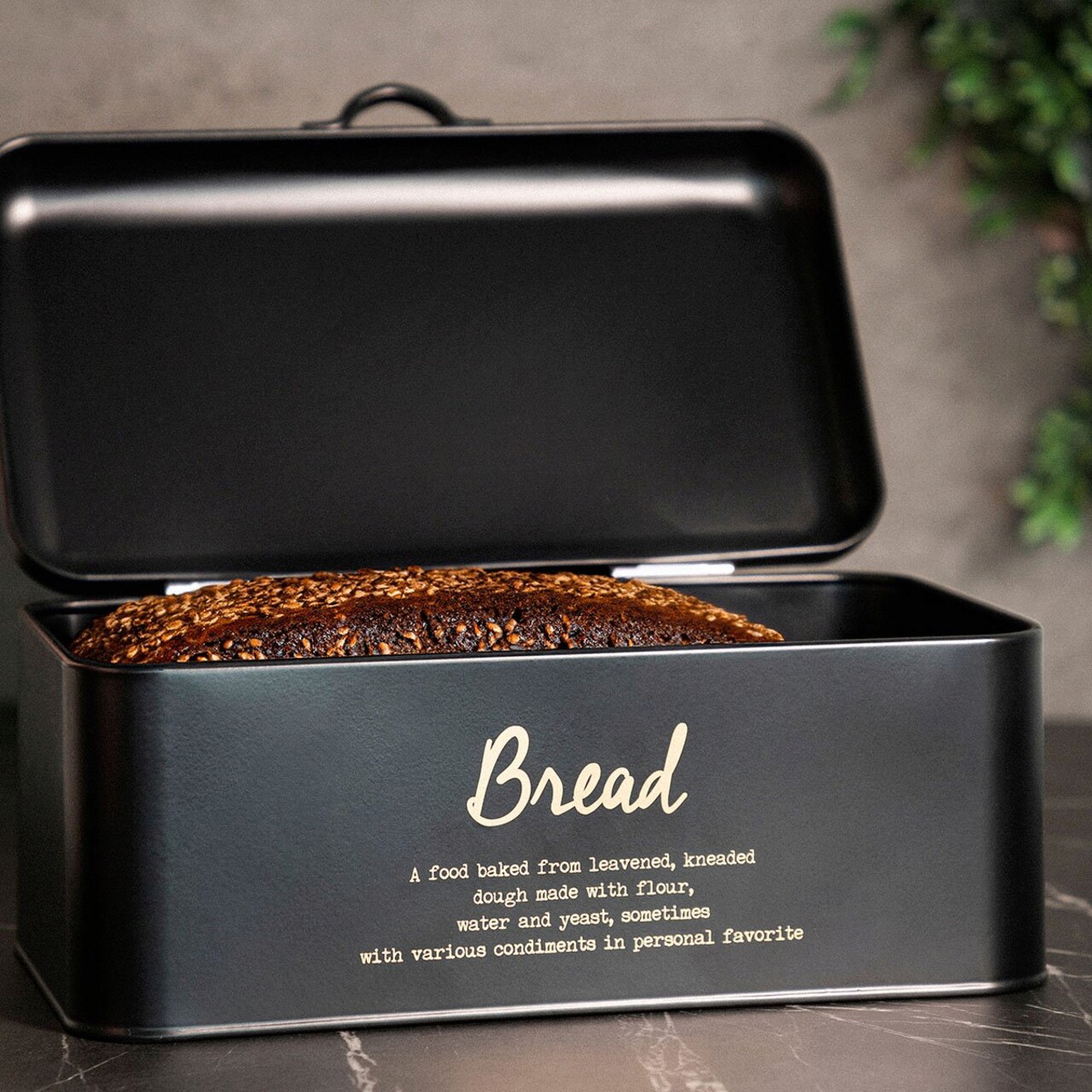 Cutie pentru paine Escille, Homla, 33x19x15 cm, inox, negru