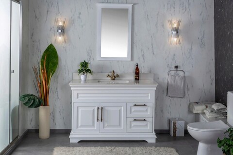 Set mobilier de baie (2 piese), jussara, huron 48, alb