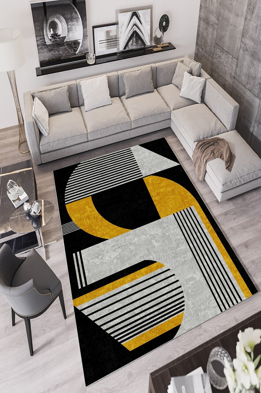 Covor W707 80x150 cm Poliester Negru