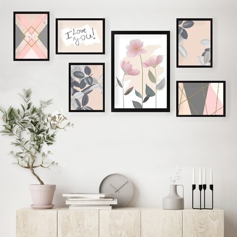 Set 6 tablouri decorative, SET_023, Lulu, 24×29 cm/24×44 cm, plastic Lulu