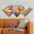 Set 4 tablouri decorative, 4MDF249998776, MDF, Imprimat UV, Multicolor