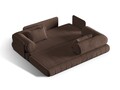 Canapea extensibila 3 locuri, Kemi, Cosmopolitan Design, 206x95x70 cm, catifea, ciocolata