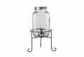 Dispenser pentru bauturi Tropical + suport, Heinner Home, sticla si metal, 15.2 x 25.3cm, 4L, transparent