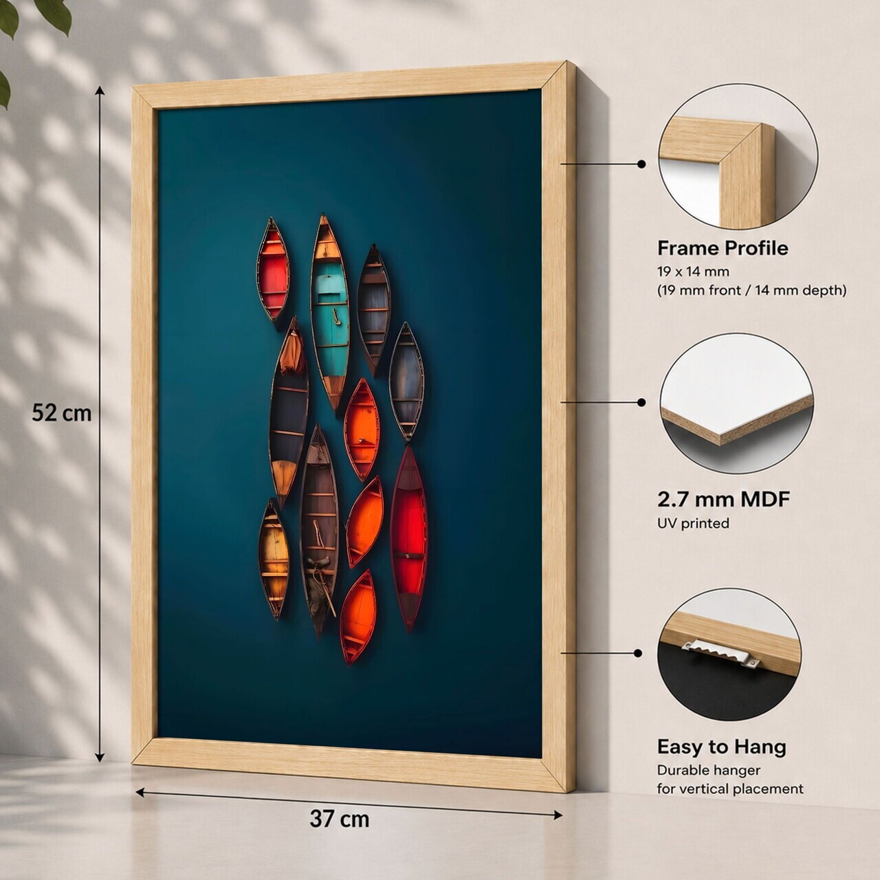 Tablou decorativ, 3752AACT-032, Fundal: 100% MDF (Grosime: 2,7 mm) Vopsire: Imprimare UV, Multicolor — imaginea 2