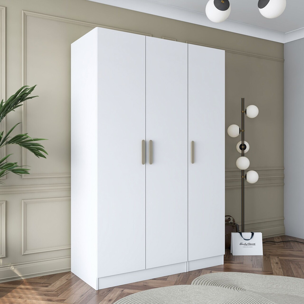 Dulap pentru haine, Hanah Home, BA164, 135x210x57.5 cm, PAL melaminat, Alb - view 2
