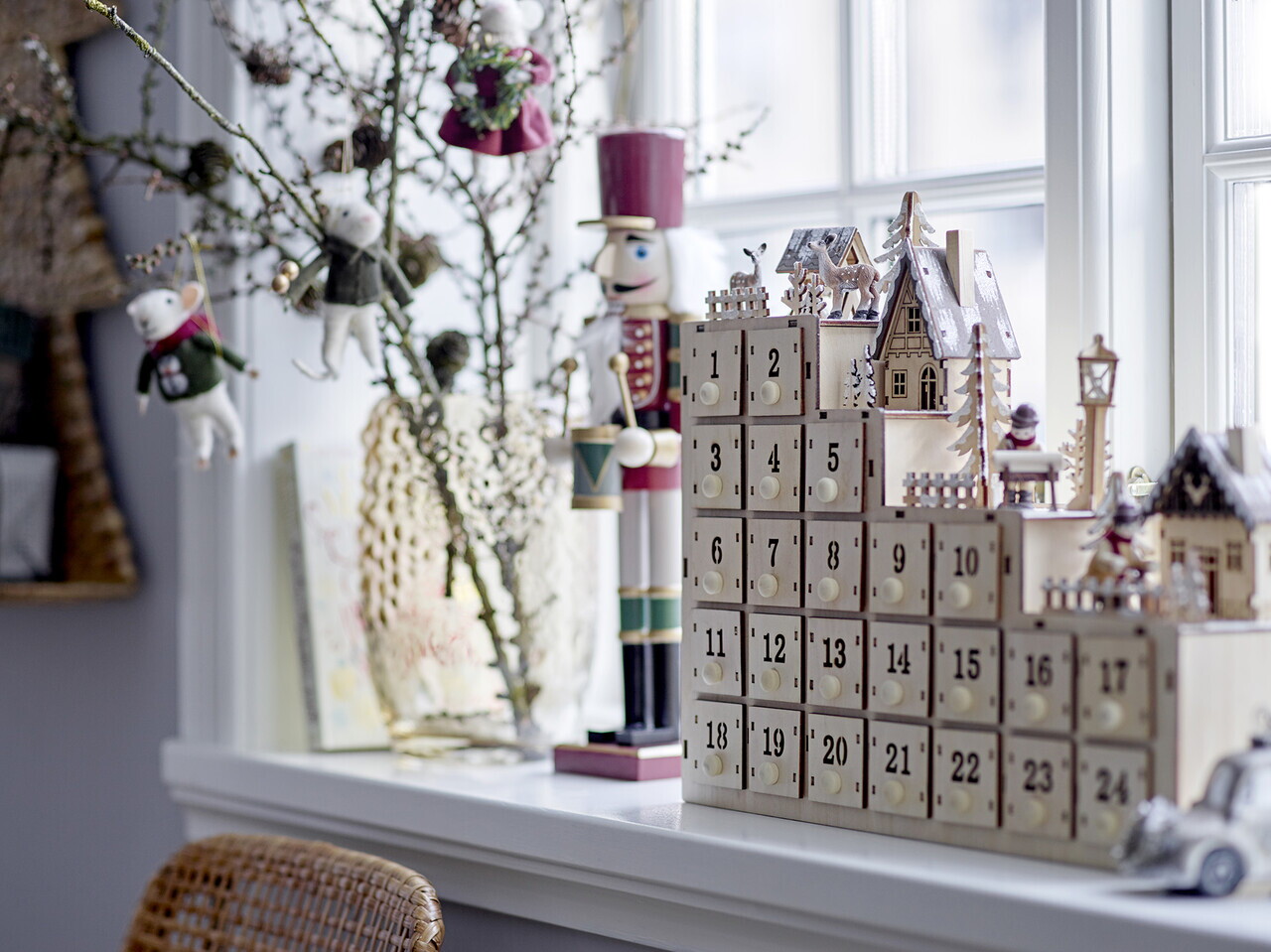 Set 2 decoratiuni, Bloomingville, Darren, 8x7x38 cm, lemn de pin/MDF, multicolor — imaginea 3